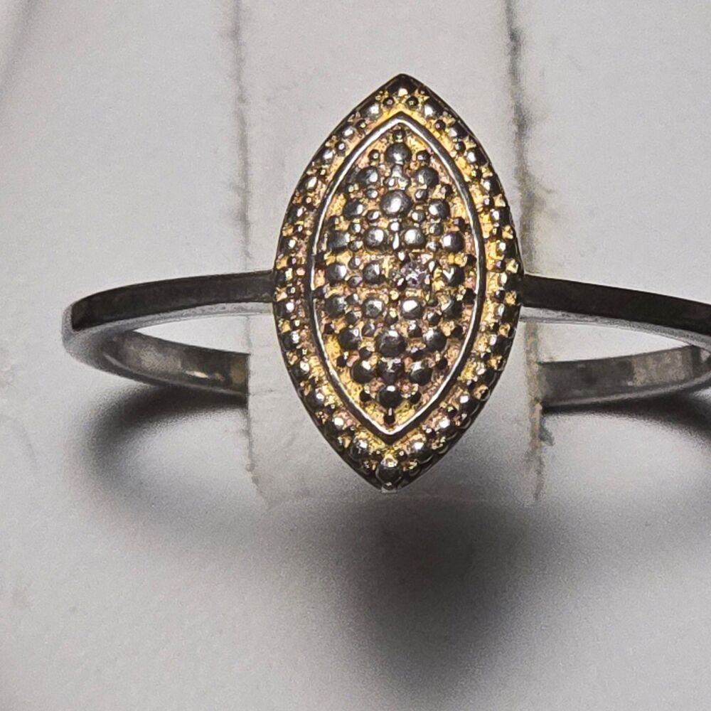 Marquise Oval Vintage sterling silver ring sz 8
